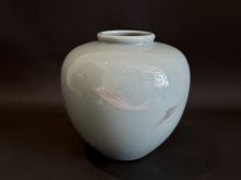 2代諏訪蘇山　青瓷魚文花入