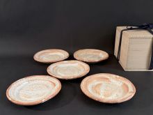 鈴木蔵　志野丸皿5客