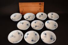 須田菁華染付桜川皿