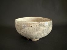 横井米禽　萩写割高台茶碗